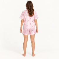 Pyjama Short Femme Rayé Rose Deux Pièces D'Été – vue 2 | le Juste Pyjama