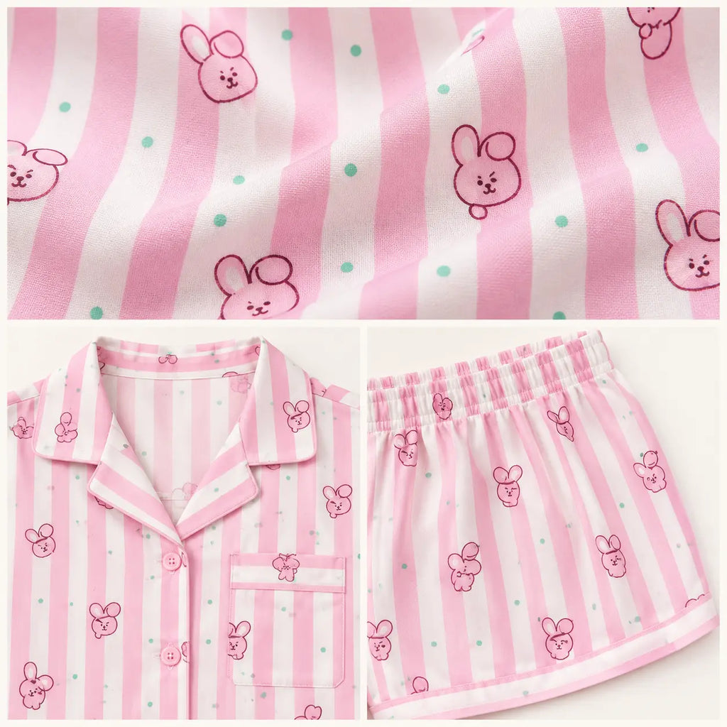 Pyjama Short Femme Rayé Rose Deux Pièces D'Été – vue 4 | le Juste Pyjama