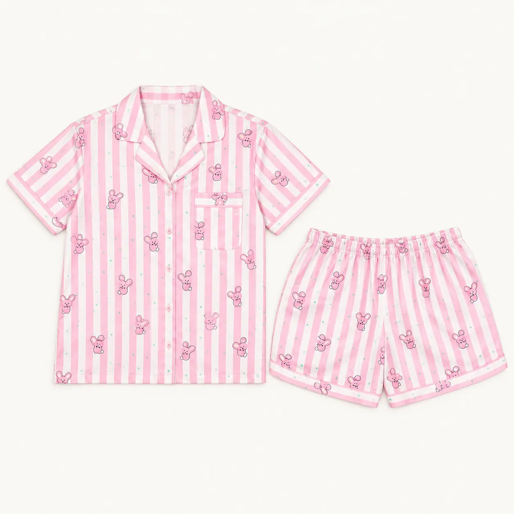 Pyjama Short Femme Rayé Rose Deux Pièces D'Été – vue 5 | le Juste Pyjama
