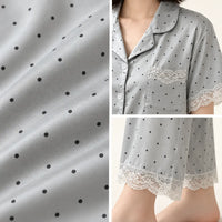 Pyjama Soie Synthétique Satiné À Pois – vue 4 | le Juste Pyjama