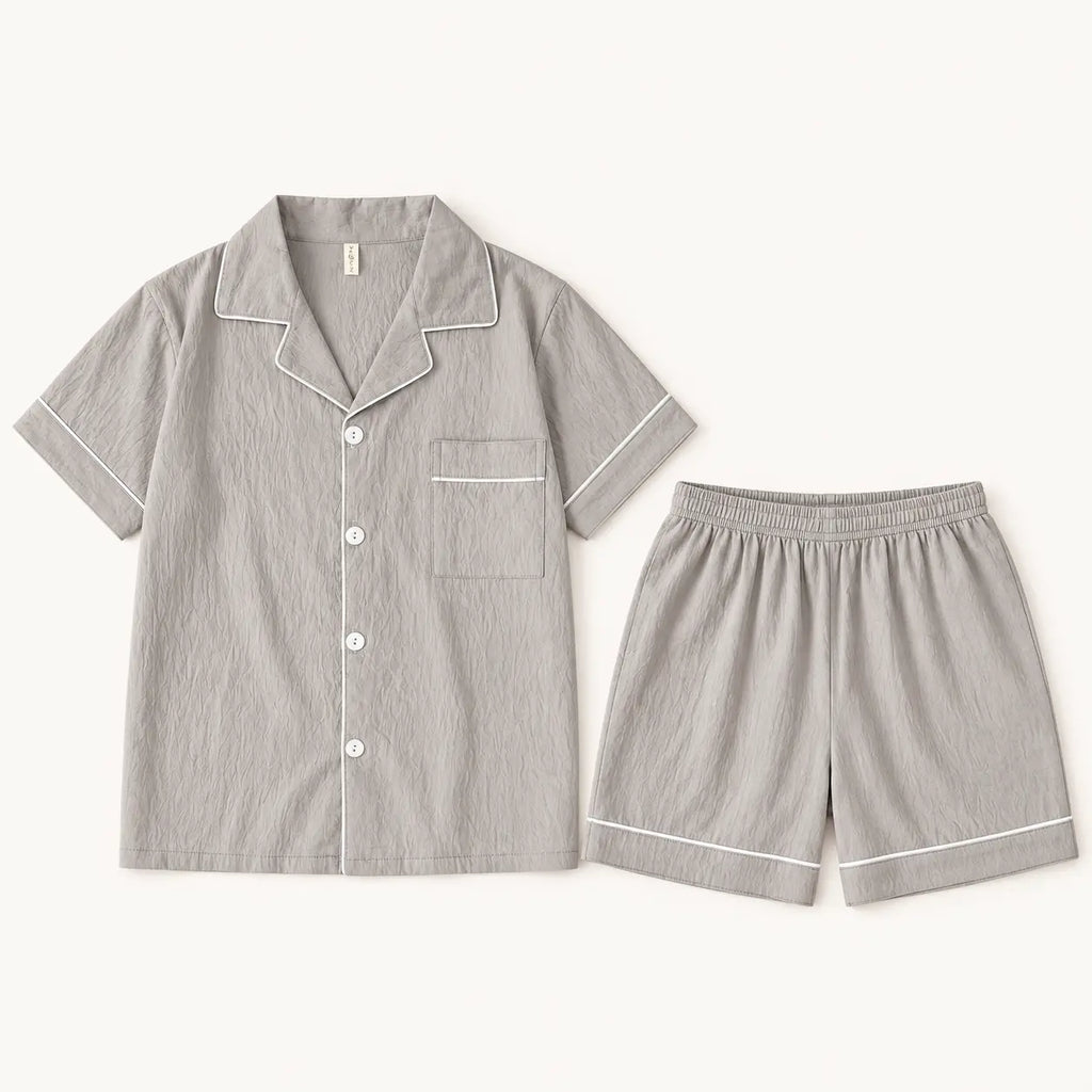 Pyjama Stylé Homme Gris Clair Uni – vue 5 | le Juste Pyjama
