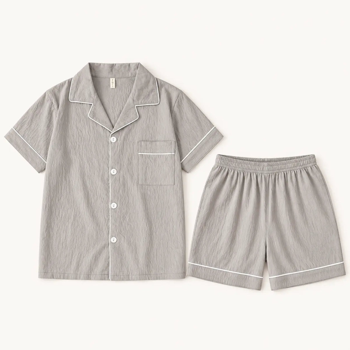 Pyjama Stylé Homme Gris Clair Uni – vue 5 | le Juste Pyjama