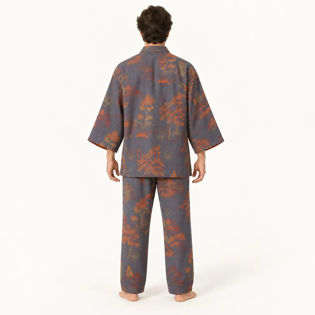 Pyjama Style Kimono Coton – vue 2 | le Juste Pyjama