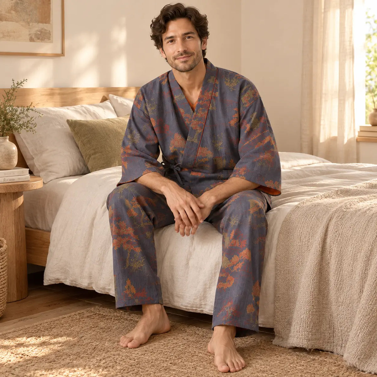 Pyjama Style Kimono Coton – vue 3 | le Juste Pyjama