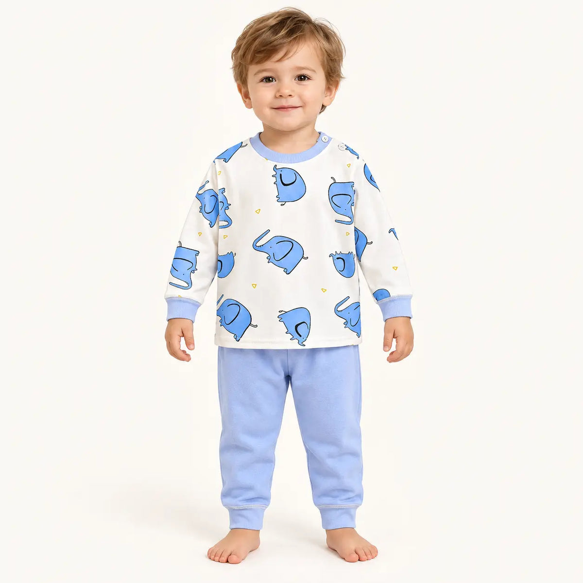 Pyjama Toutes Saisons Imprimé Éléphant En Coton | le Juste Pyjama