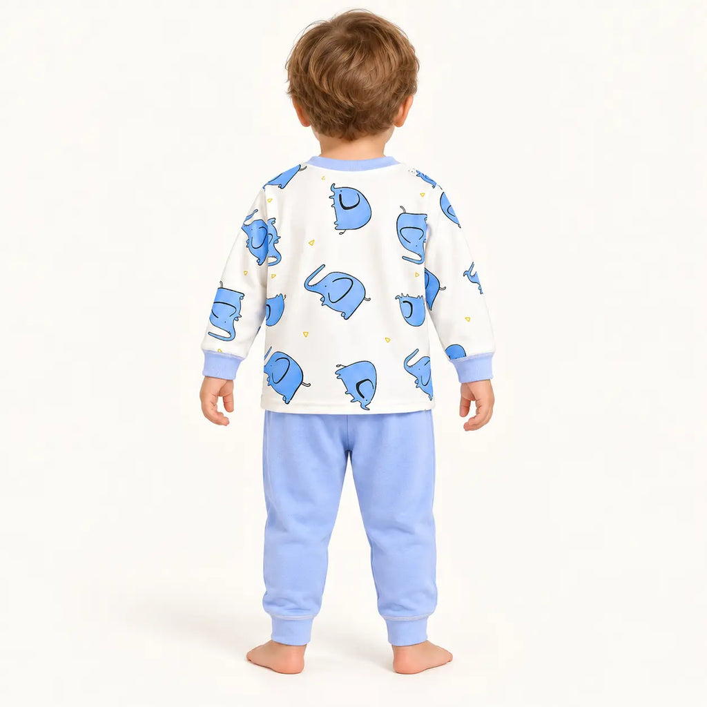 Pyjama Toutes Saisons Imprimé Éléphant En Coton – vue 2 | le Juste Pyjama