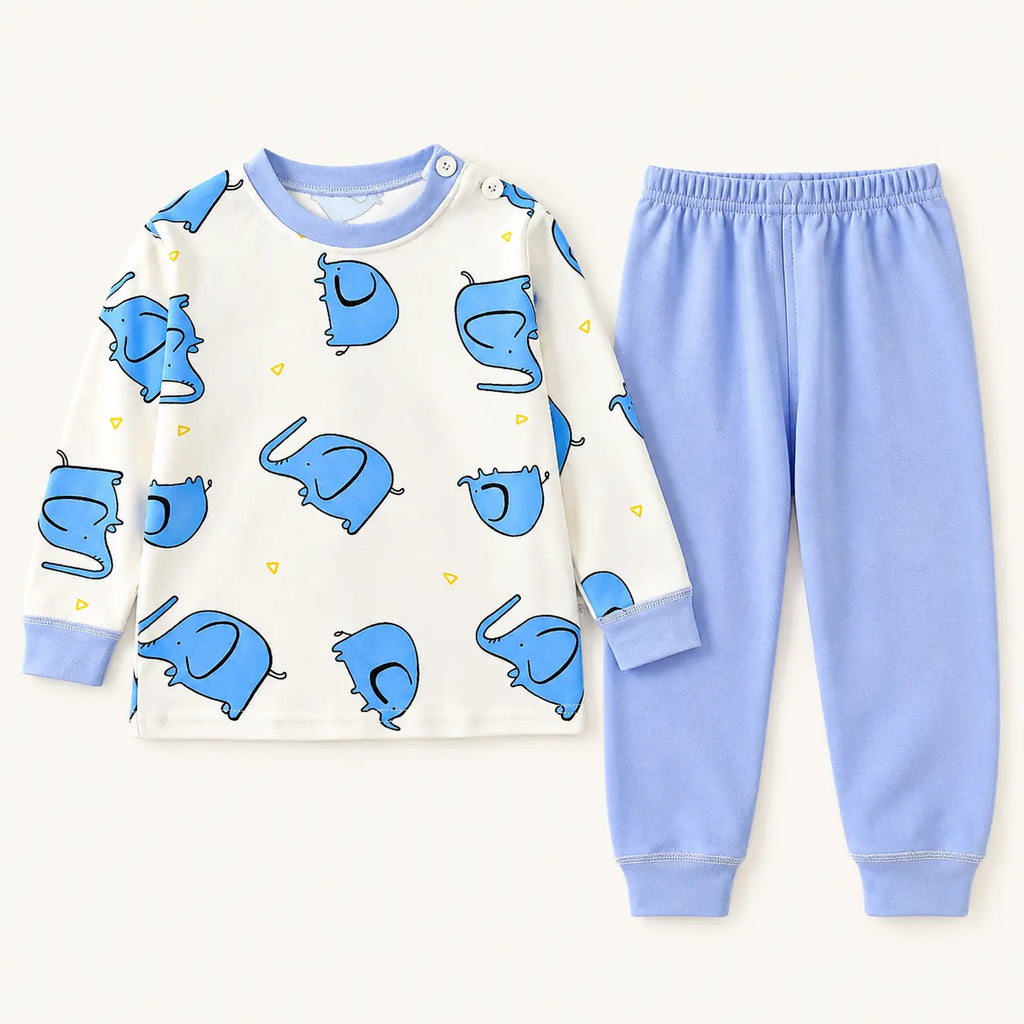 Pyjama Toutes Saisons Imprimé Éléphant En Coton – vue 5 | le Juste Pyjama