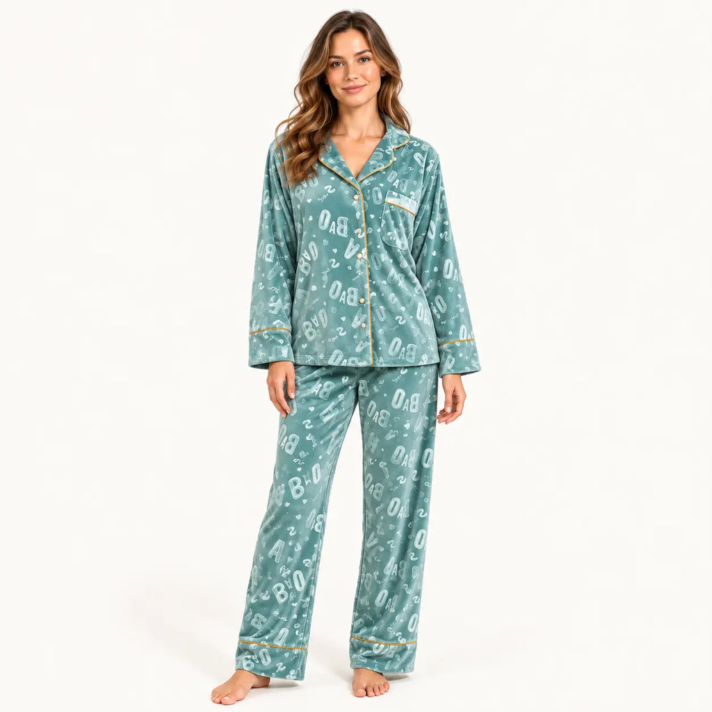 Pyjama Velours Imprimé Lettres | le Juste Pyjama