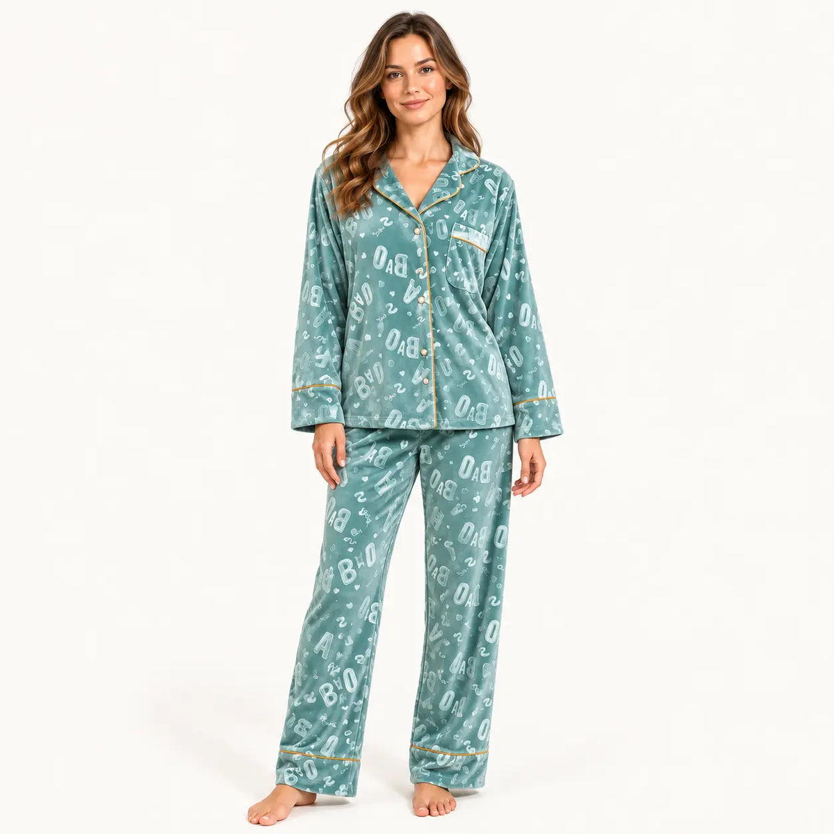 Pyjama Velours Imprimé Lettres | le Juste Pyjama