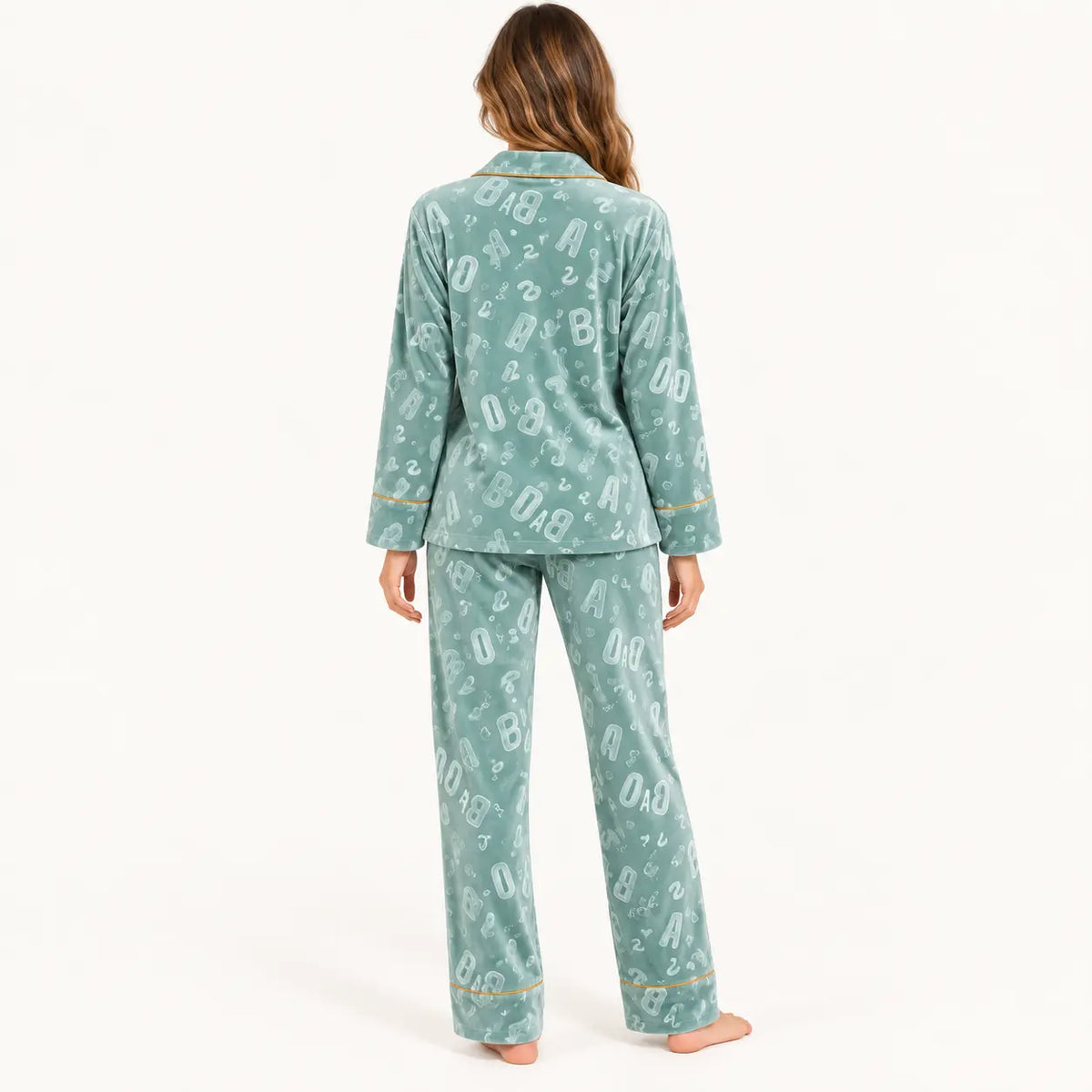 Pyjama Velours Imprimé Lettres – vue 2 | le Juste Pyjama