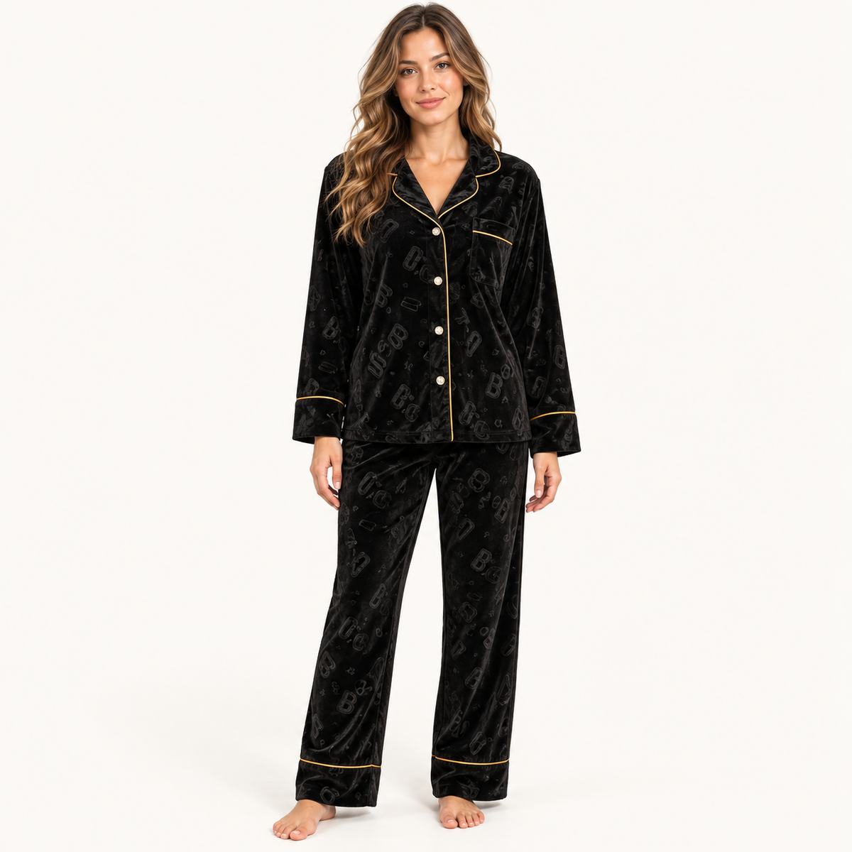 Pyjama Velours Imprimé Lettres – vue 7 | le Juste Pyjama