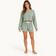 Pyjama Vert Menthe En Maille Pointelle | le Juste Pyjama
