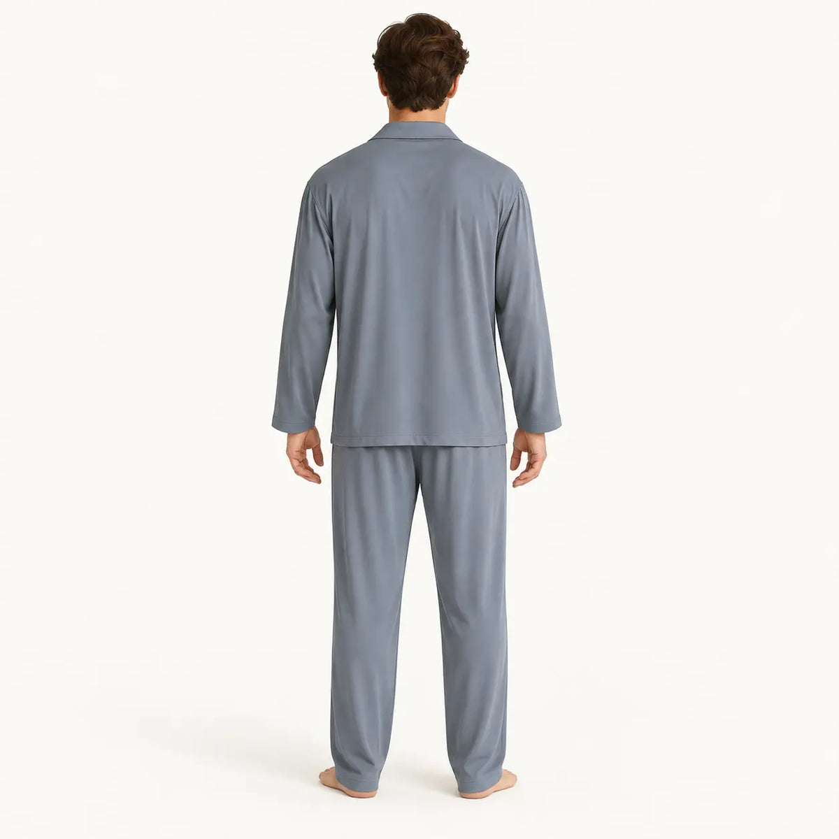 Pyjama Viscose Satiné Col Tailleur – vue 2 | le Juste Pyjama