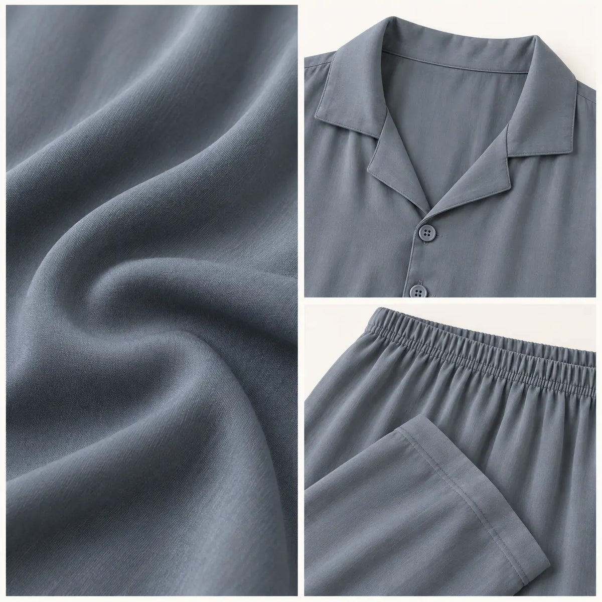 Pyjama Viscose Satiné Col Tailleur – vue 4 | le Juste Pyjama