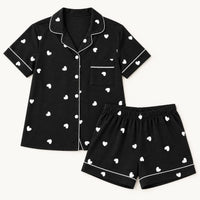 Pyjama Été Imprimé Cœurs Manches Courtes – vue 5 | le Juste Pyjama