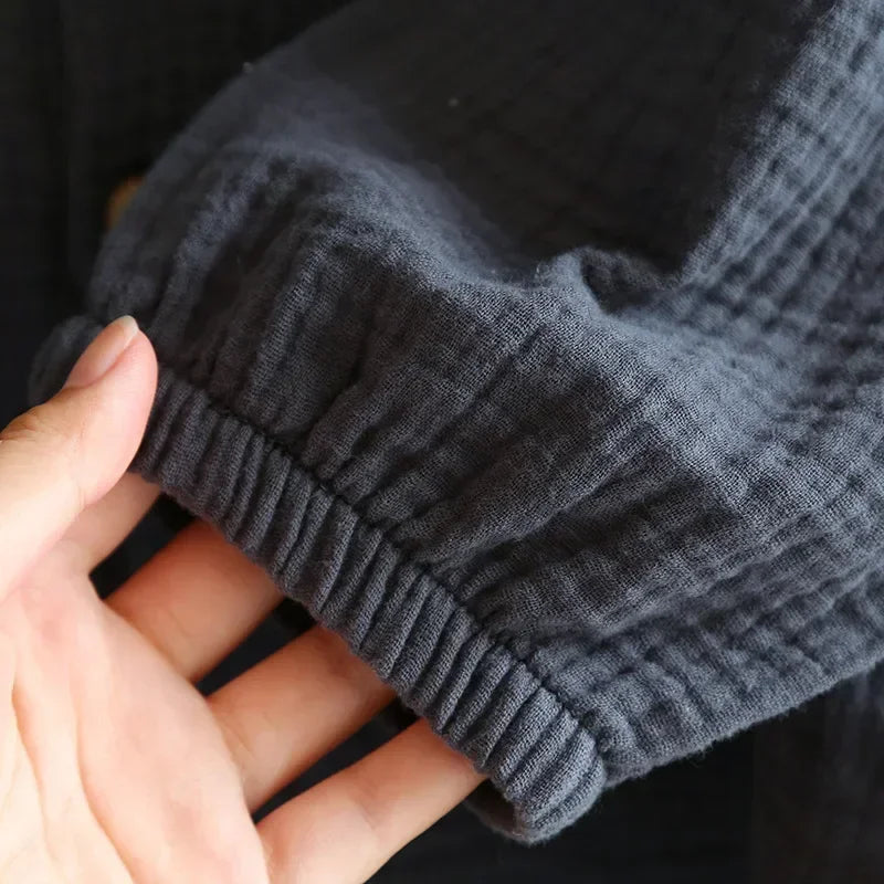 Pyjamas Homewear Style Japonais Couple En Crêpe De Coton – vue 5 | le Juste Pyjama