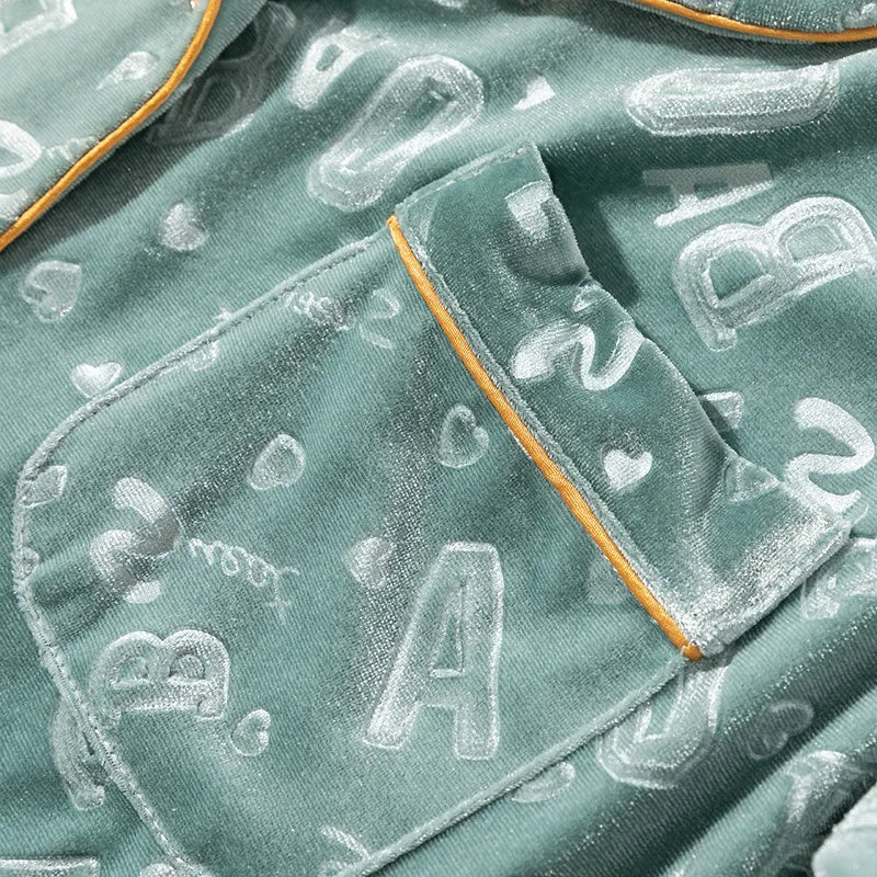 Pyjama Velours Imprimé Lettres – vue 6 | le Juste Pyjama