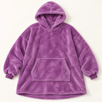 Sweat-shirt couverture violet en polaire à capuche, surdimensionné femme – vue 6 | le Juste Pyjama