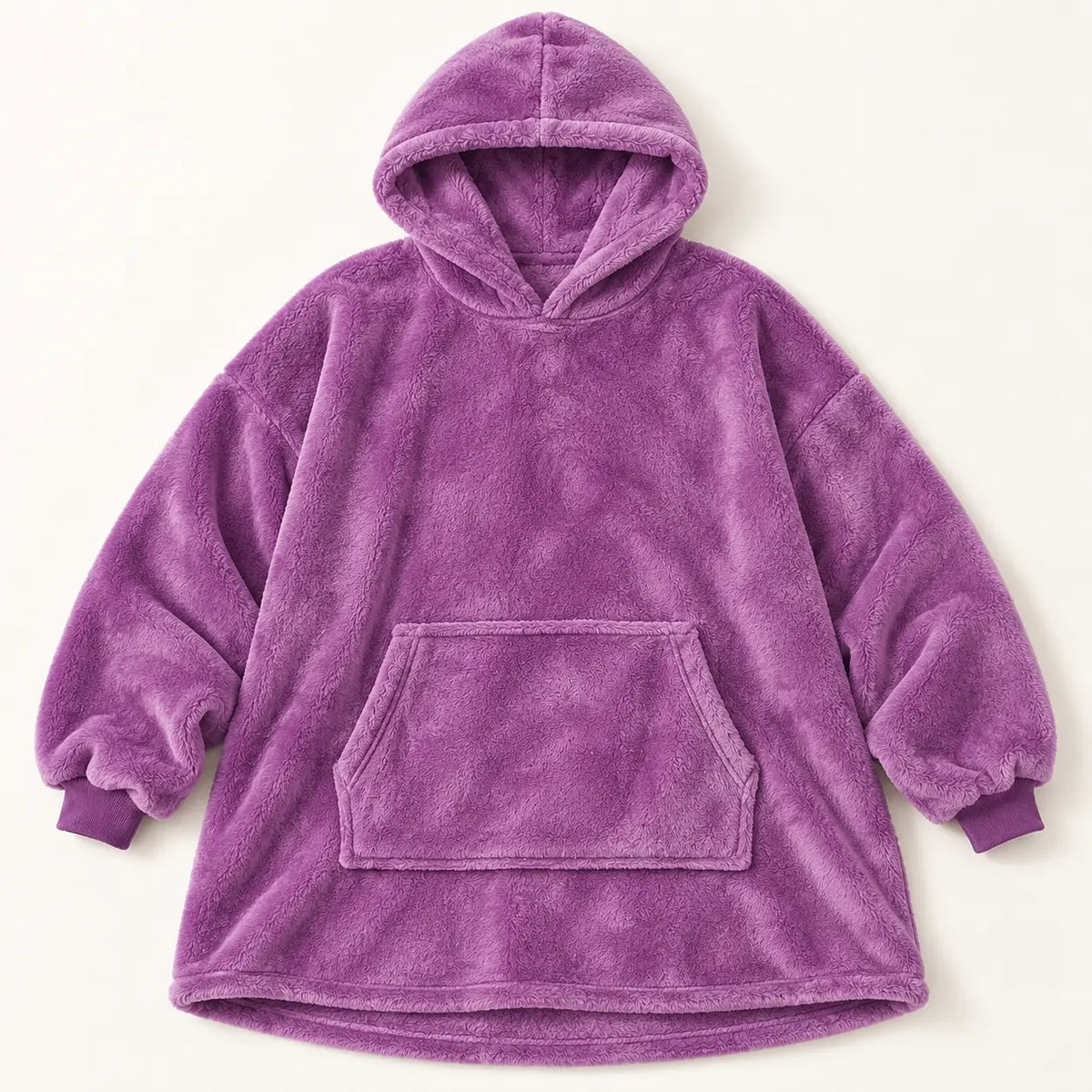 Sweat-shirt couverture violet en polaire à capuche, surdimensionné femme – vue 6 | le Juste Pyjama