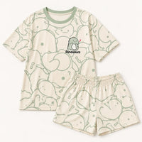 T Shirt Pyjama Femme Manches Courtes Et Short Motif – vue 6 | le Juste Pyjama