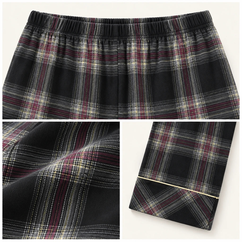Bas De Pyjama Pantalon Homme En Coton À Carreaux