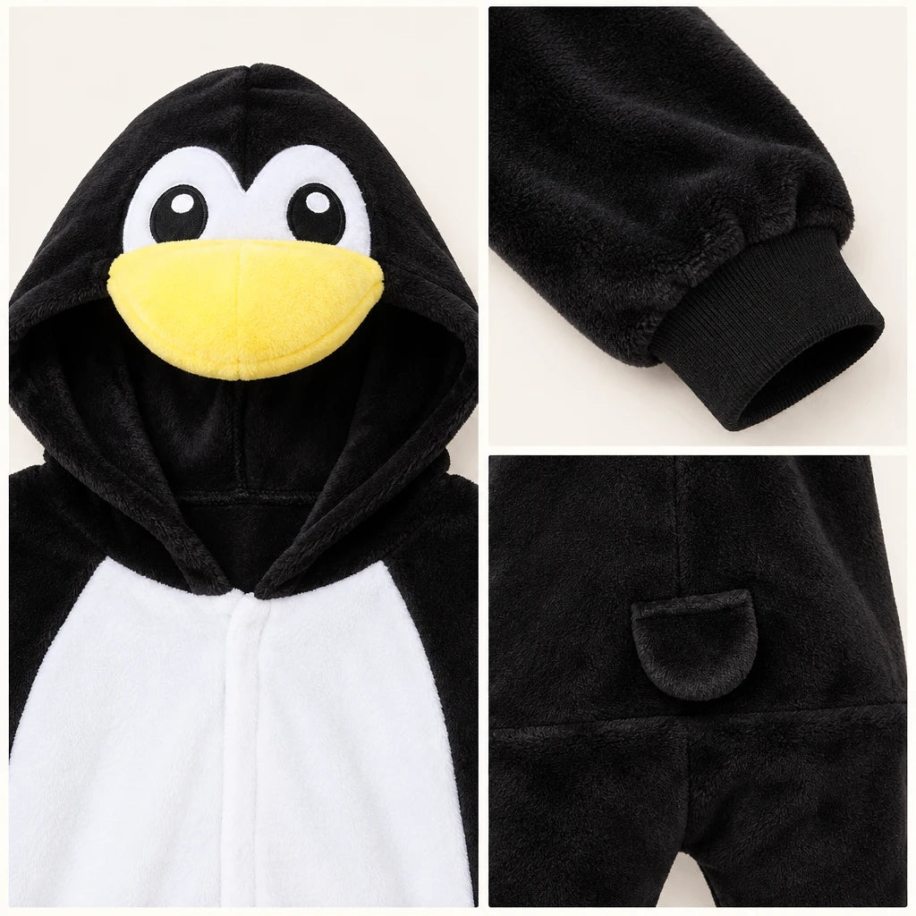 Combinaison Pyjama Pingouin Enfant À Capuche