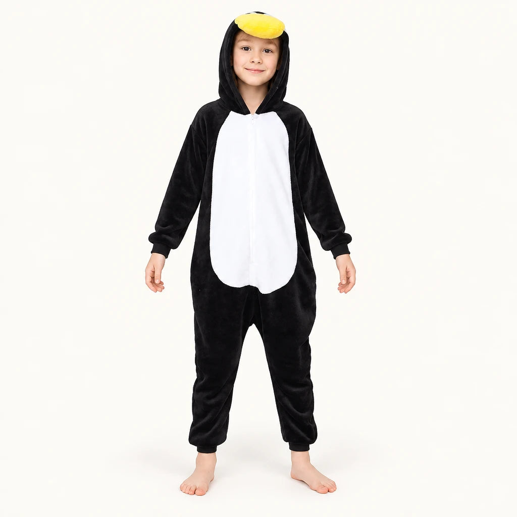 Combinaison Pyjama Pingouin Enfant À Capuche