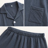 Ensemble De Pyjama Court Homme En Coton Gaufré
