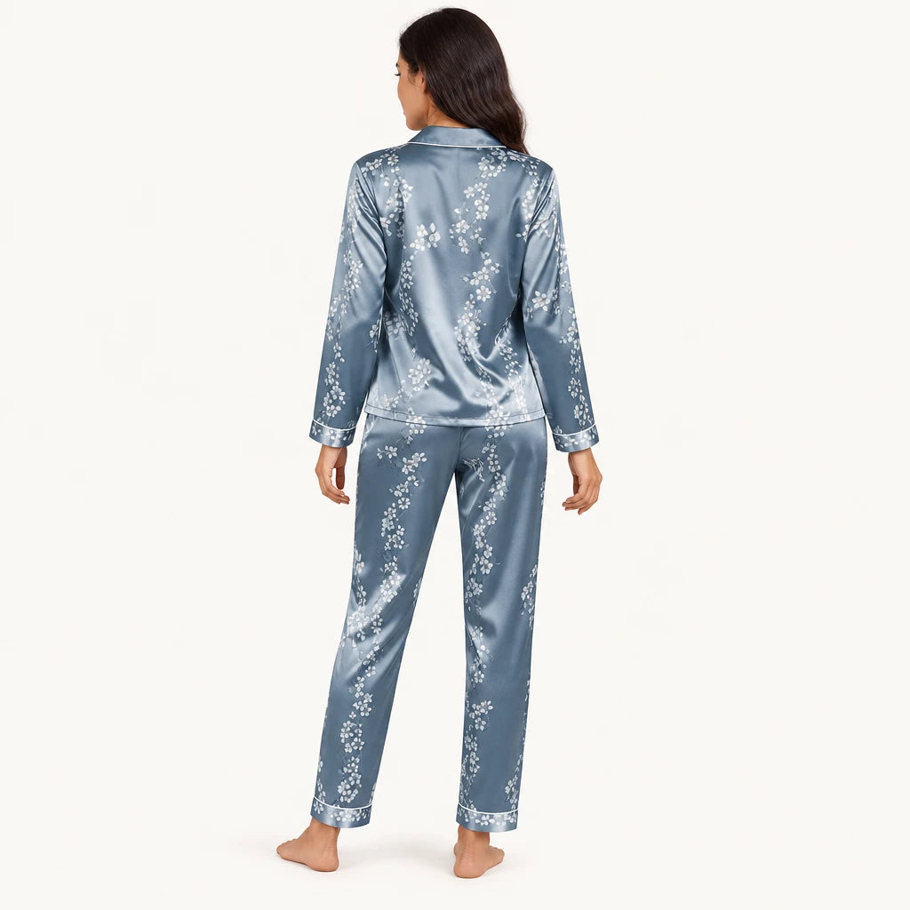 Ensemble De Pyjama Floral Satin Imprimé