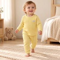 Pyjama Bébé Coton Côtelé Uni Deux Pièces