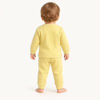 Pyjama Bébé Coton Côtelé Uni Deux Pièces