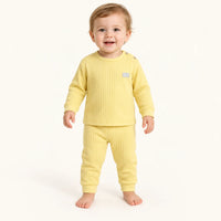 Pyjama Bébé Coton Côtelé Uni Deux Pièces