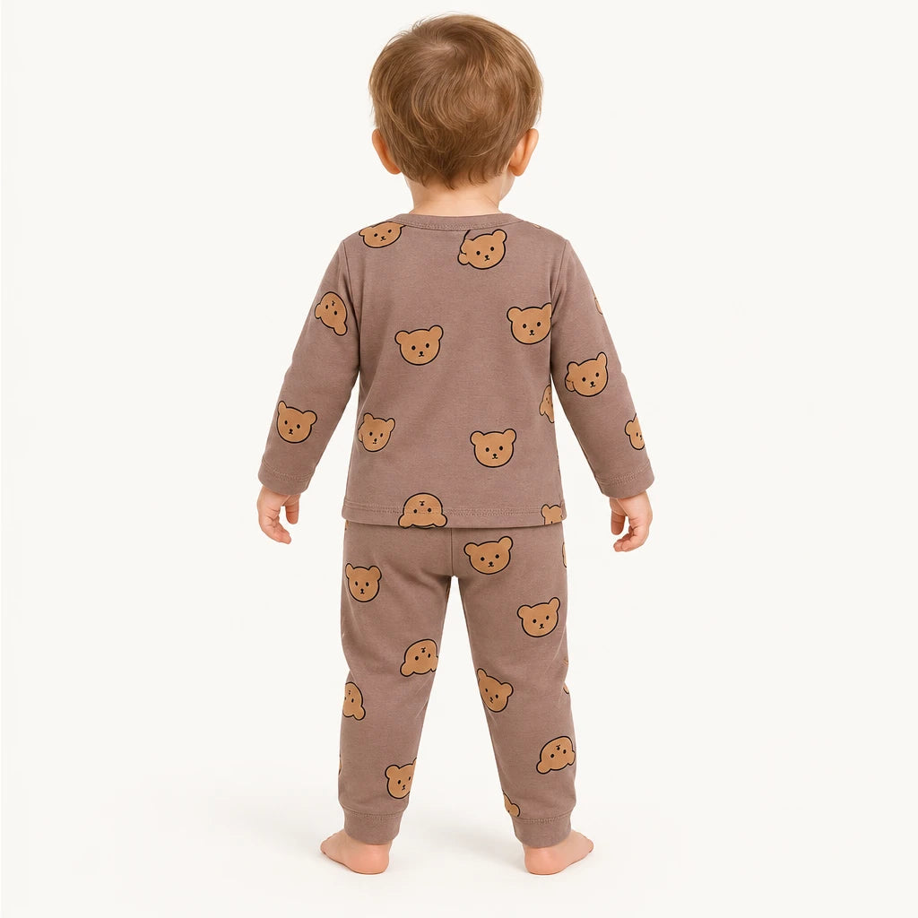 Pyjama Bébé Coton Imprimé Ours Taille Haute