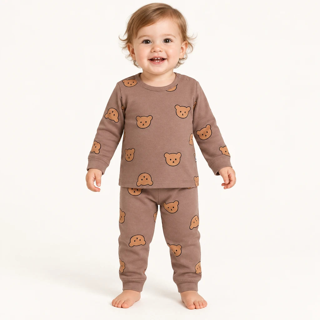 Pyjama Bébé Coton Imprimé Ours Taille Haute