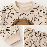 Pyjama Bébé En Coton Beige Imprimé Ours