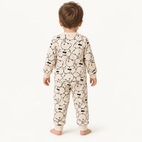 Pyjama Bébé En Coton Beige Imprimé Ours