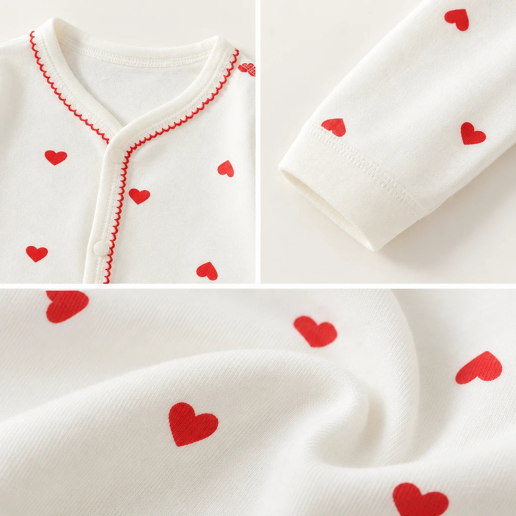 Pyjama Bébé Fille En Coton À Motif Cœurs
