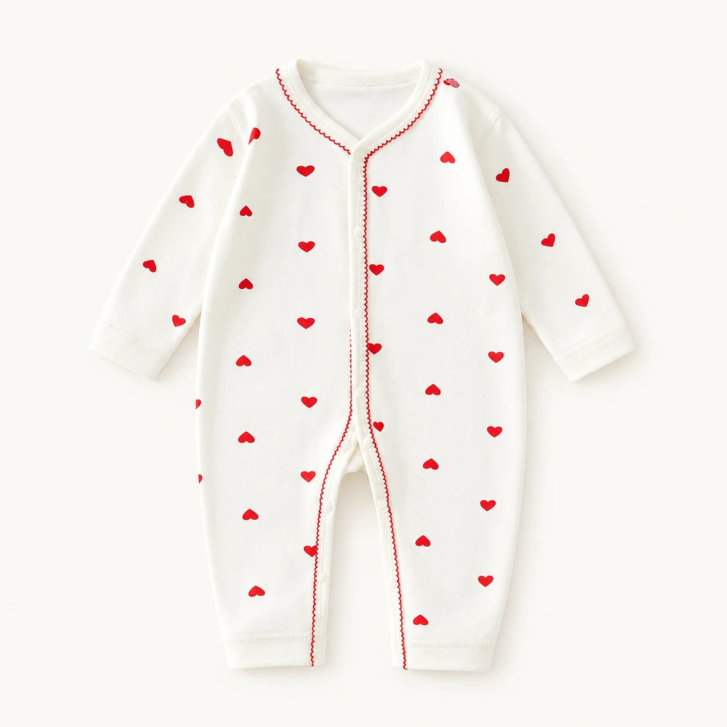 Pyjama Bébé Fille En Coton À Motif Cœurs