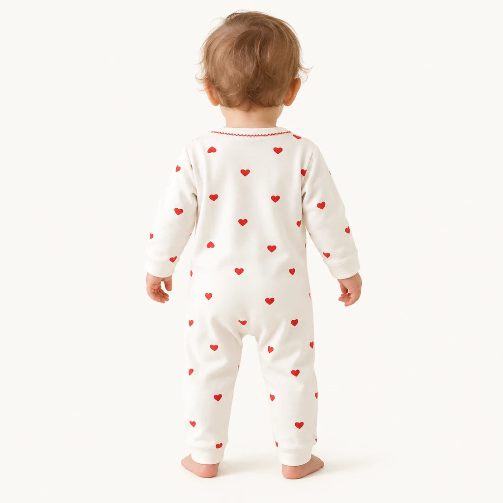 Pyjama Bébé Fille En Coton À Motif Cœurs