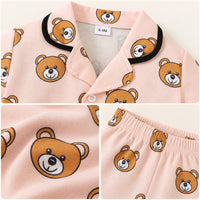 Pyjama Bébé Rose Motif Ours Col Tailleur