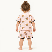 Pyjama Bébé Rose Motif Ours Col Tailleur