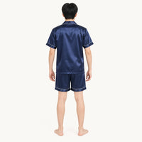 Pyjama Couple Satin Uni Manches Courtes