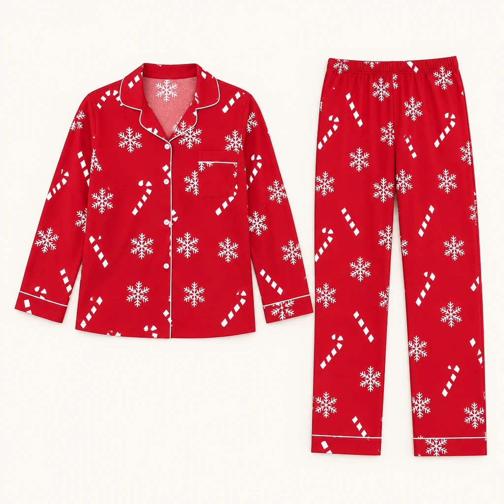 Pyjama De Noël Rouge Femme