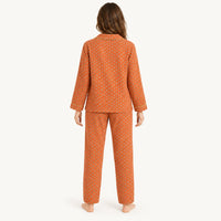 Pyjama Double Gaze De Coton Orange