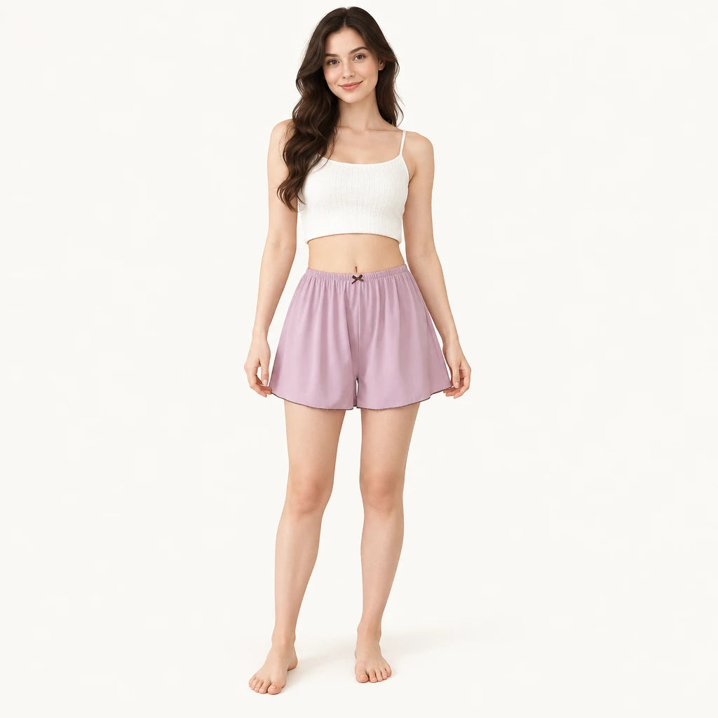 Pyjama En Soie De Glace Taille Élastique