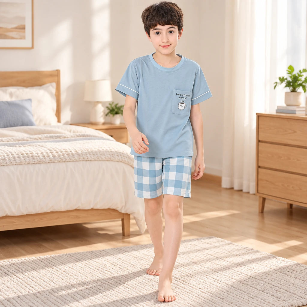 Pyjama Enfant Ado Coton Manches Courtes Été