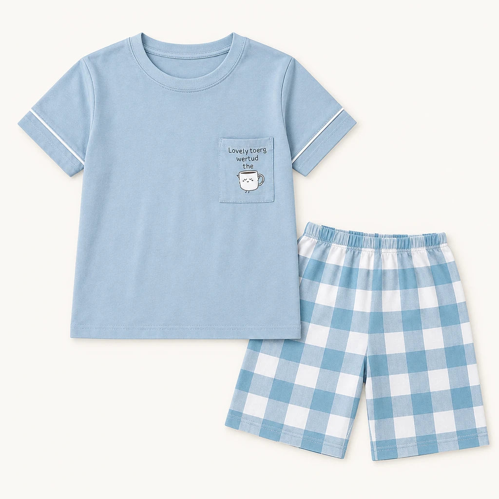Pyjama Enfant Ado Coton Manches Courtes Été