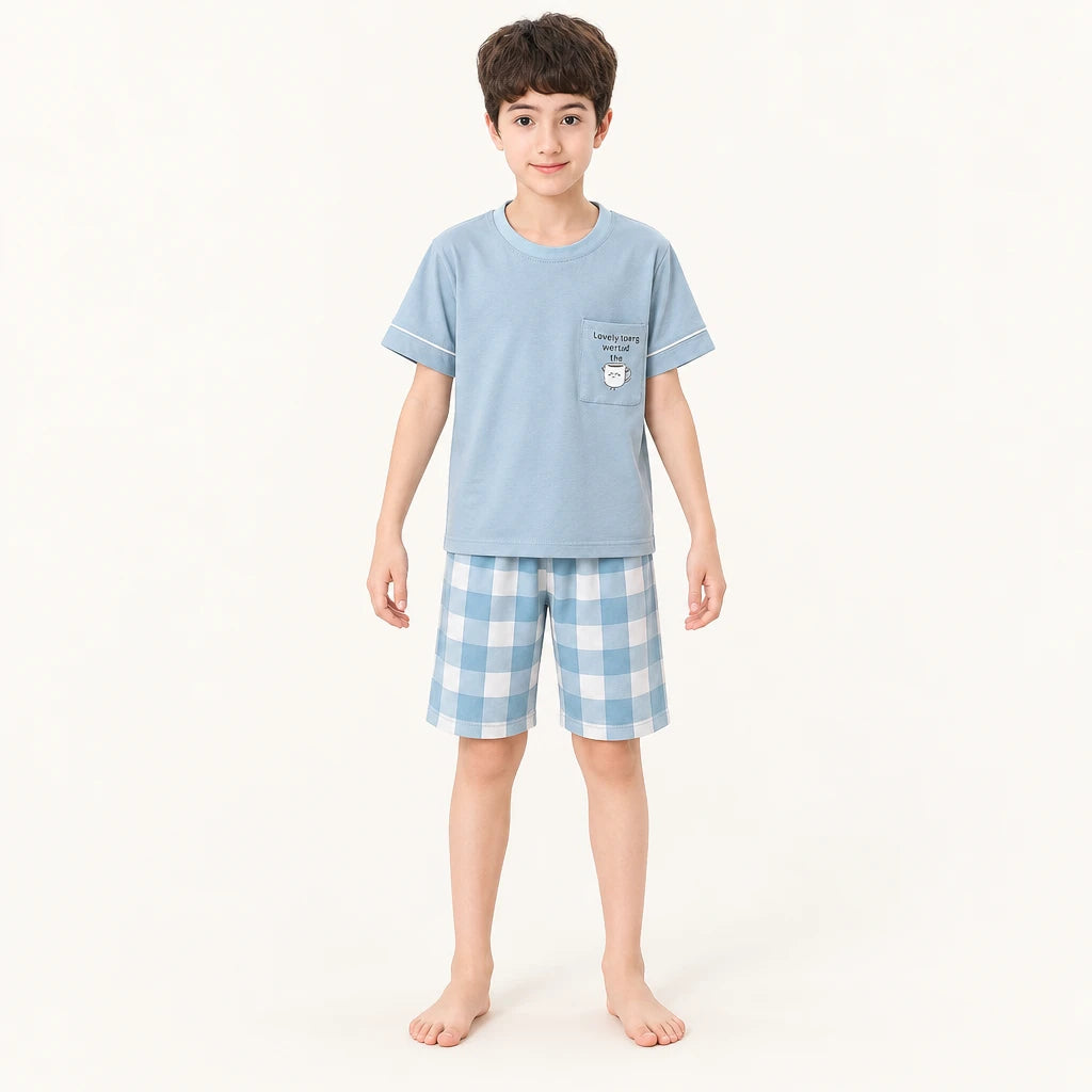 Pyjama Enfant Ado Coton Manches Courtes Été