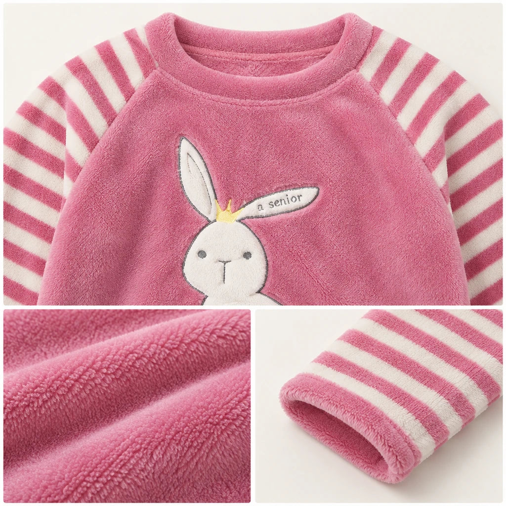 Pyjama Enfant Flanelle Motif Panda Ou Lapin