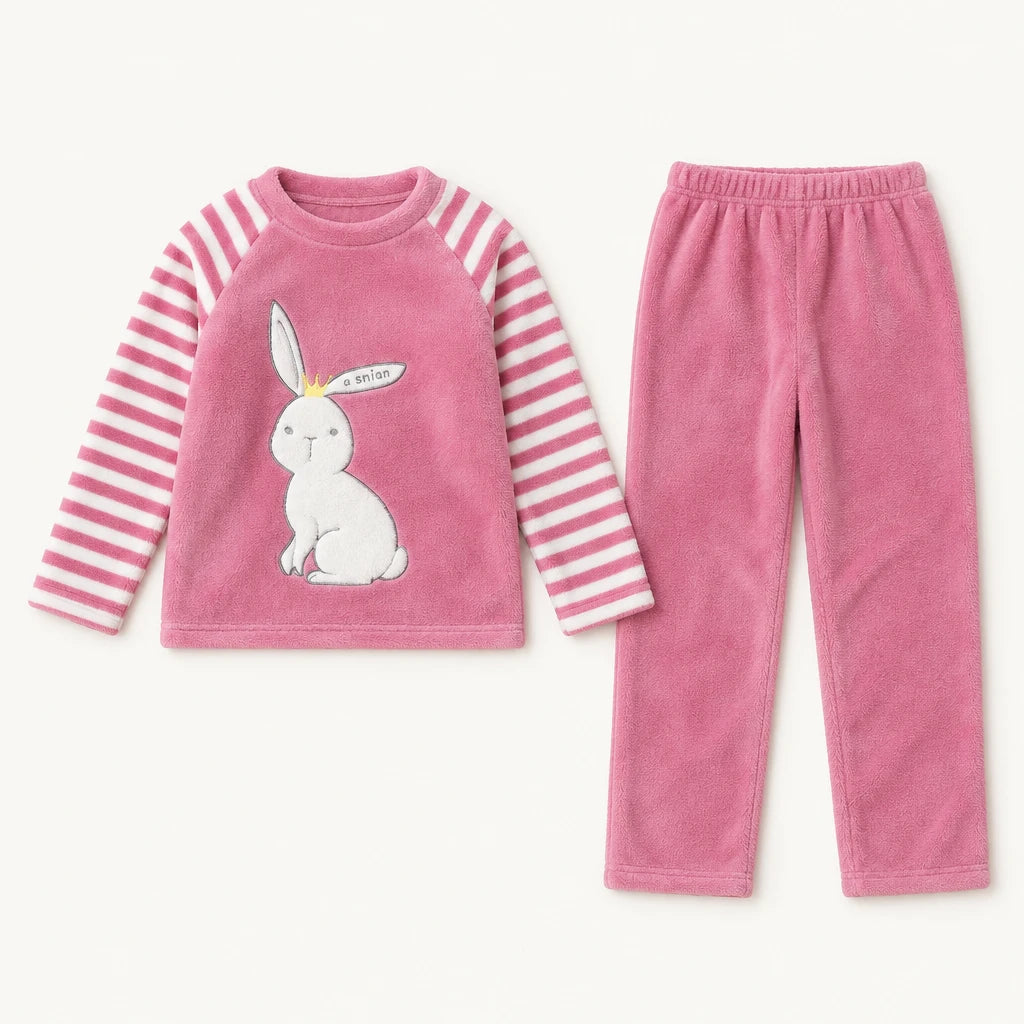 Pyjama Enfant Flanelle Motif Panda Ou Lapin